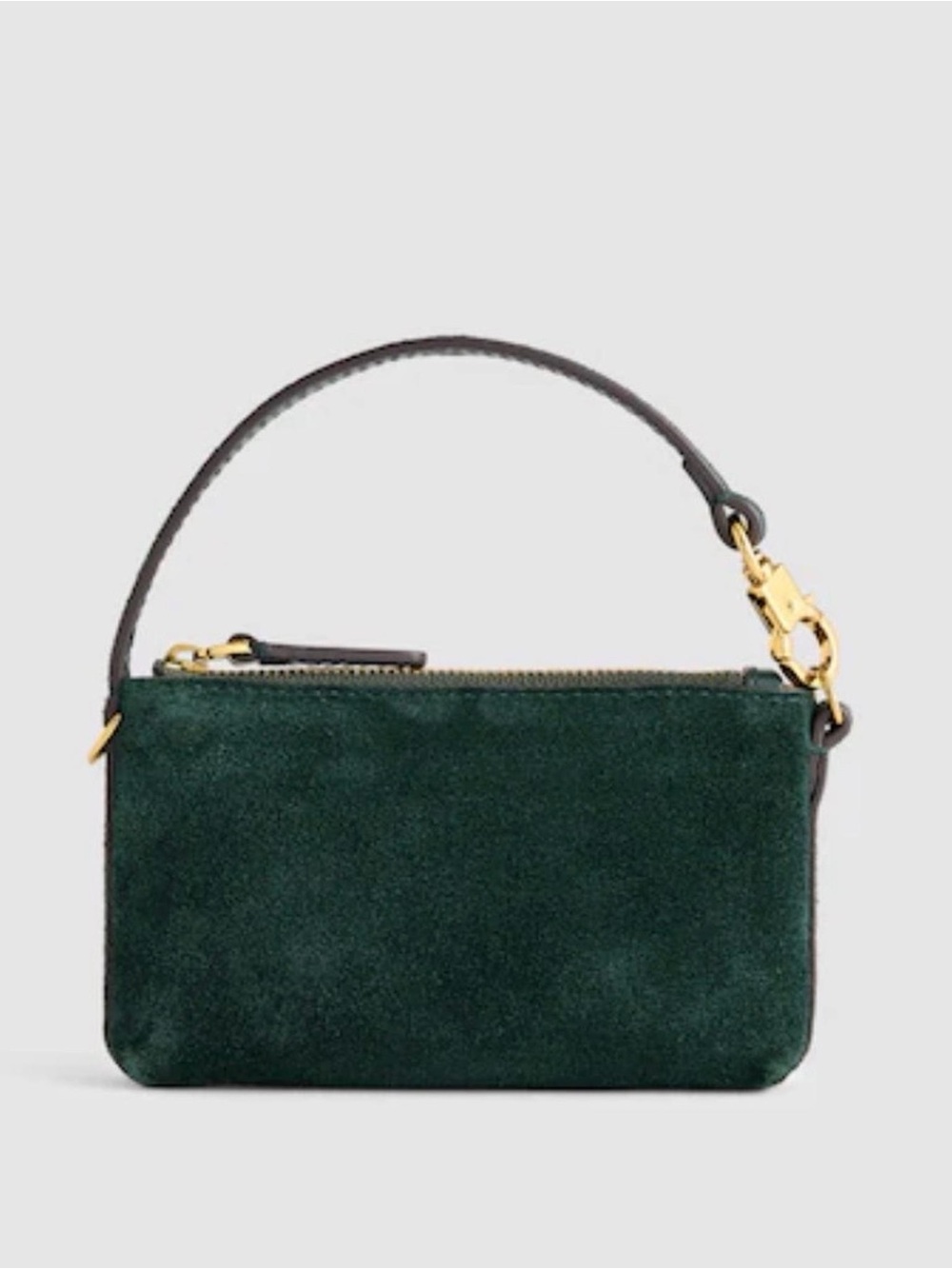 Madewell Wallet Pouch Suede Leather Case Midnight Forest Green NEW